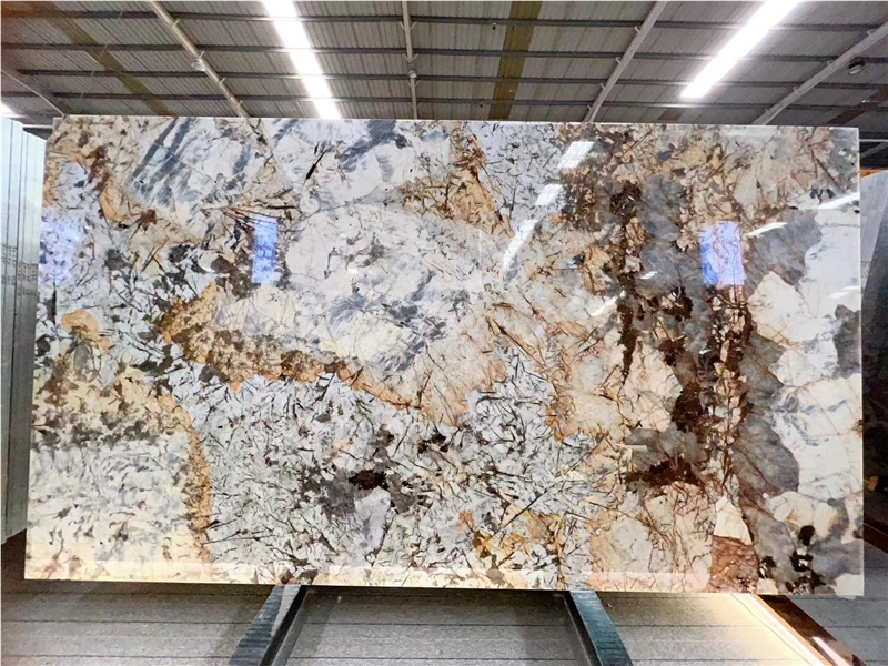 Butterfly Love Golden Flower Granite Slabs