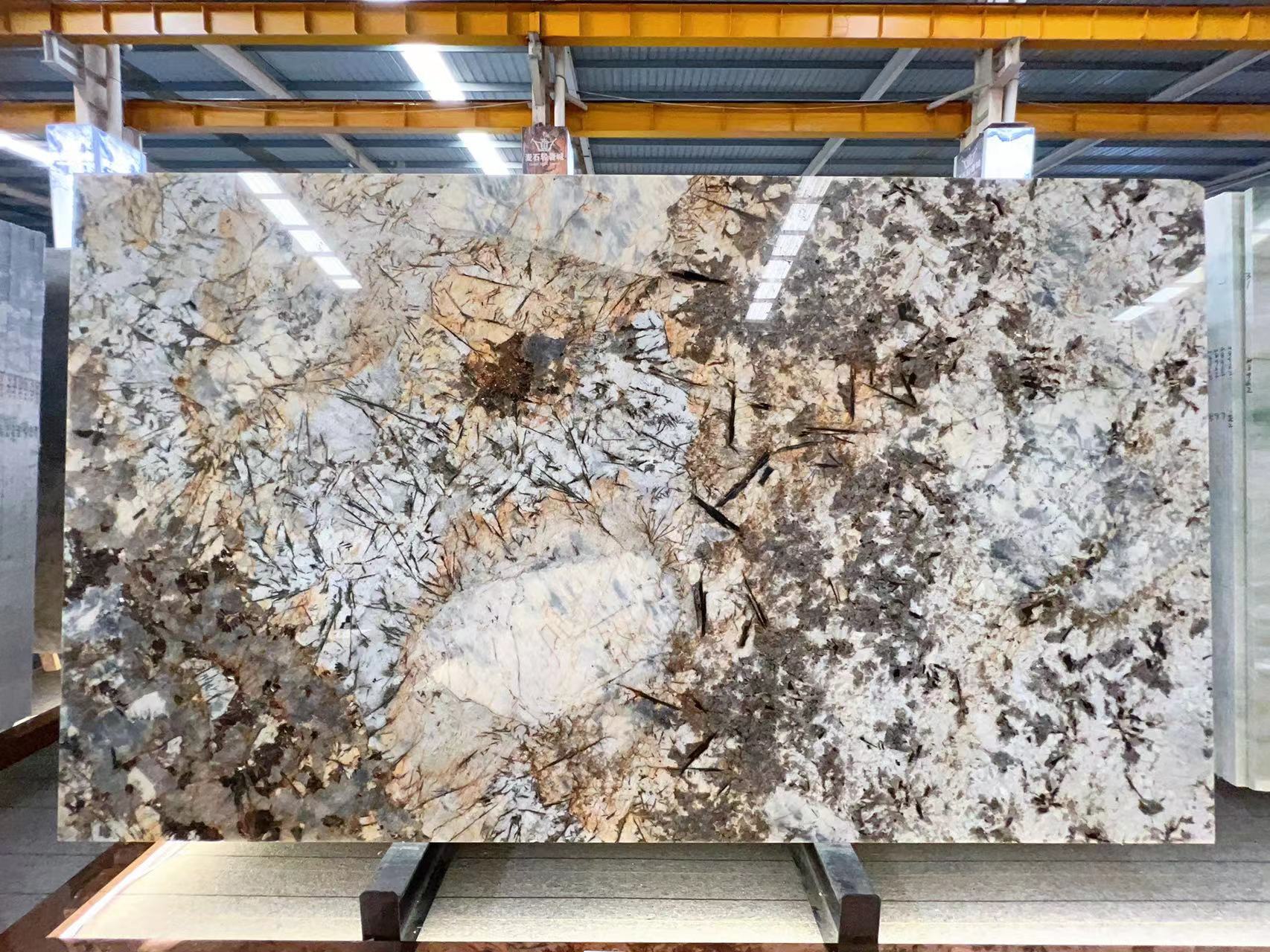 Butterfly Love Golden Flower Granite Slabs