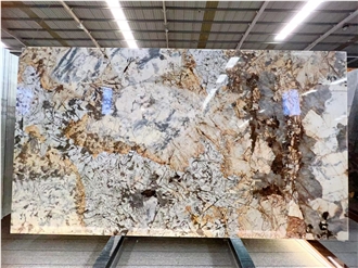 Butterfly Love Golden Flower Granite Slabs